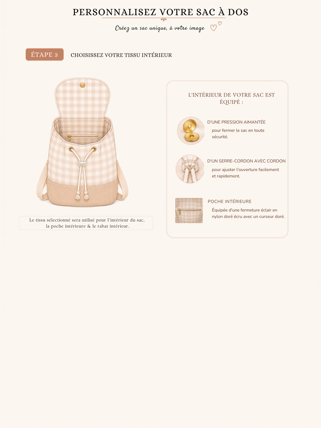 Sac à dos - Sur mesure